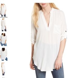 Lush Perfect Henley Tunic in Ivory Size XS
